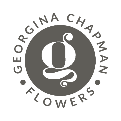 Georgina Chapman grey logo full in opal and onyx colours